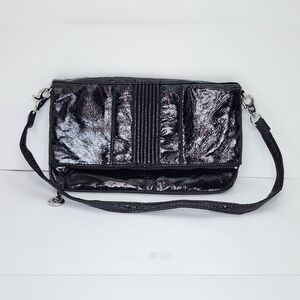 Kipling Arlene Patent Shoulder/Clutch Bag *Black* EUC